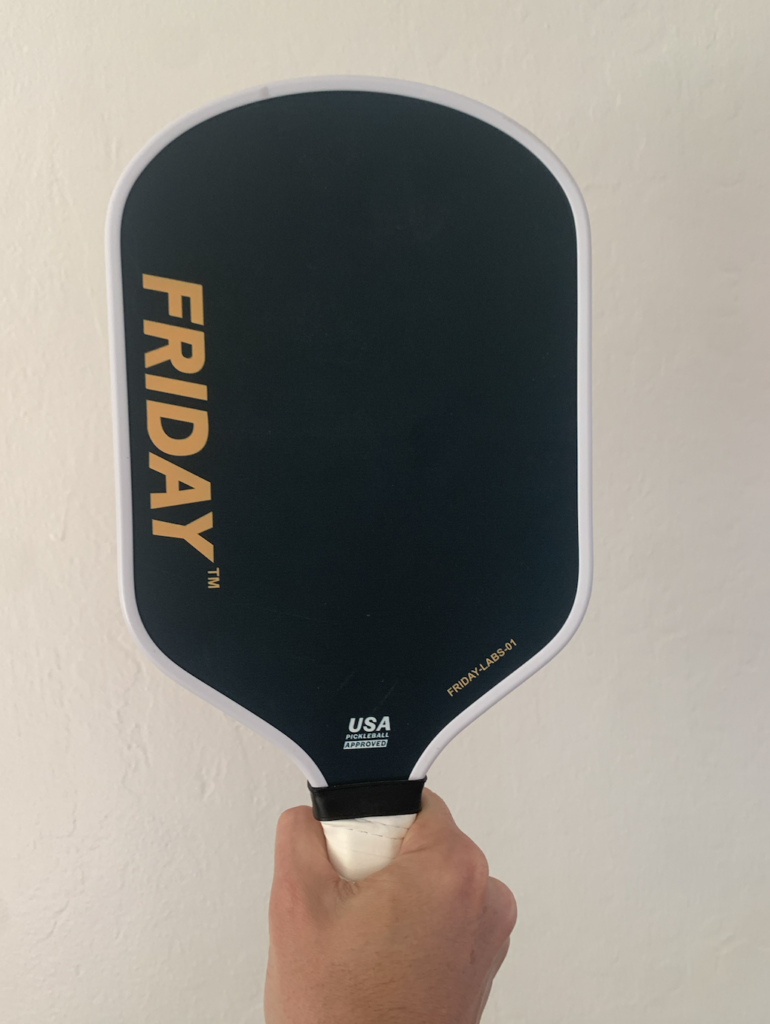 Picture of the back of the Friday pickleball paddle.
