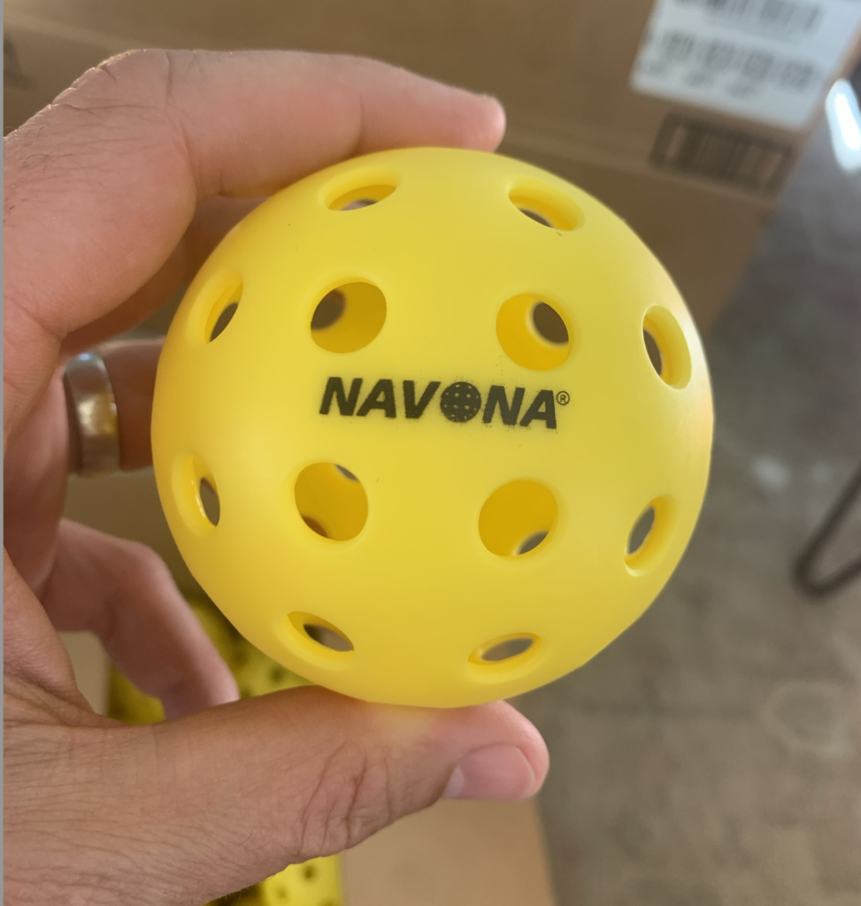 Picture of the budget outdoor pickleball ball from Navona