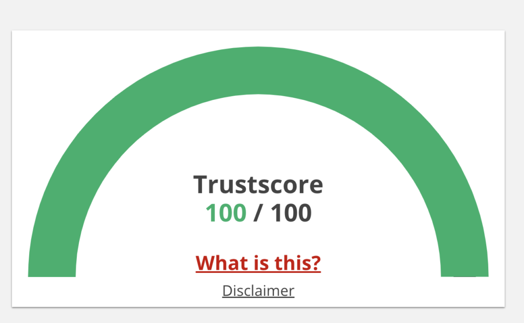 Scam Advisor 100% score for JustPaddles showing legitimate