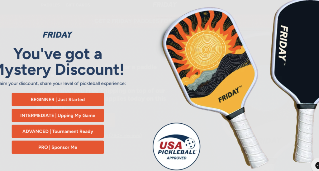 Friday pickleball paddle marketing