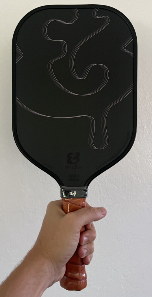 Close-up picture of the Bread and Butter filth pickleball paddle