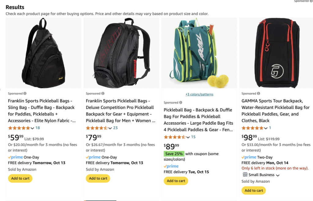 Men's pickleball gear backpack gift.