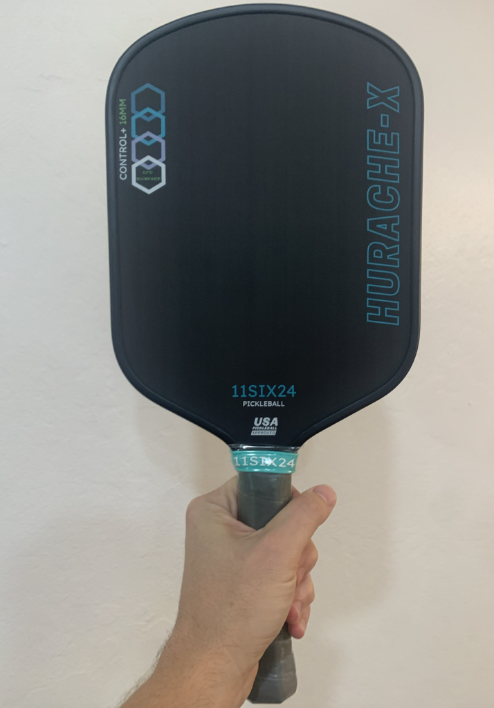 Picture of the front of the Hurache-X pickleball paddle.