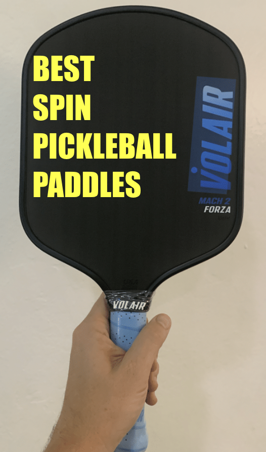 Picture of image with best spin pickleball paddle with text displayed.