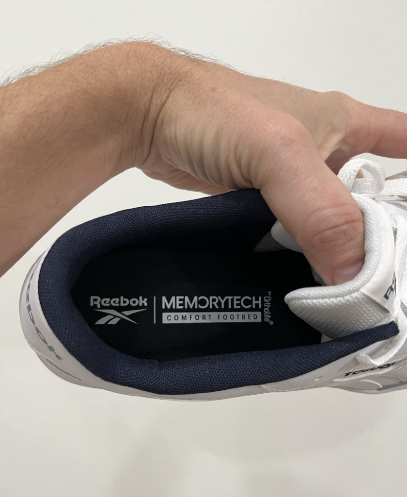 Picture of the inside of Reebok Men's pickleball shoes