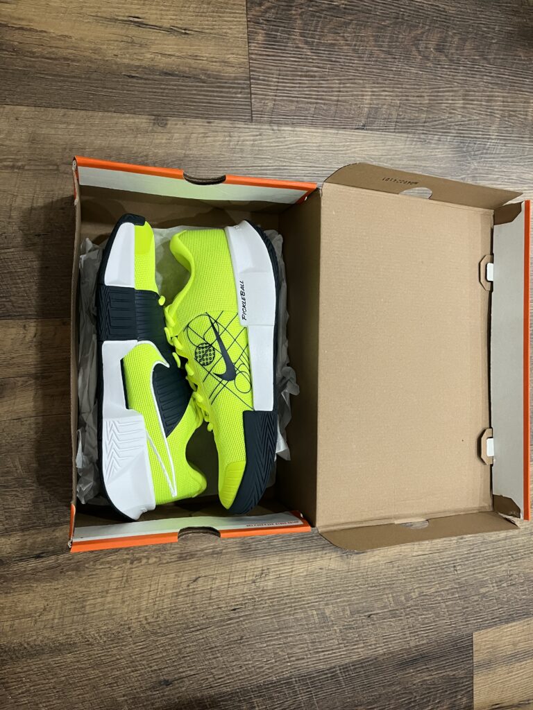 Picture of Nike Zoom pickleball shoes in the box