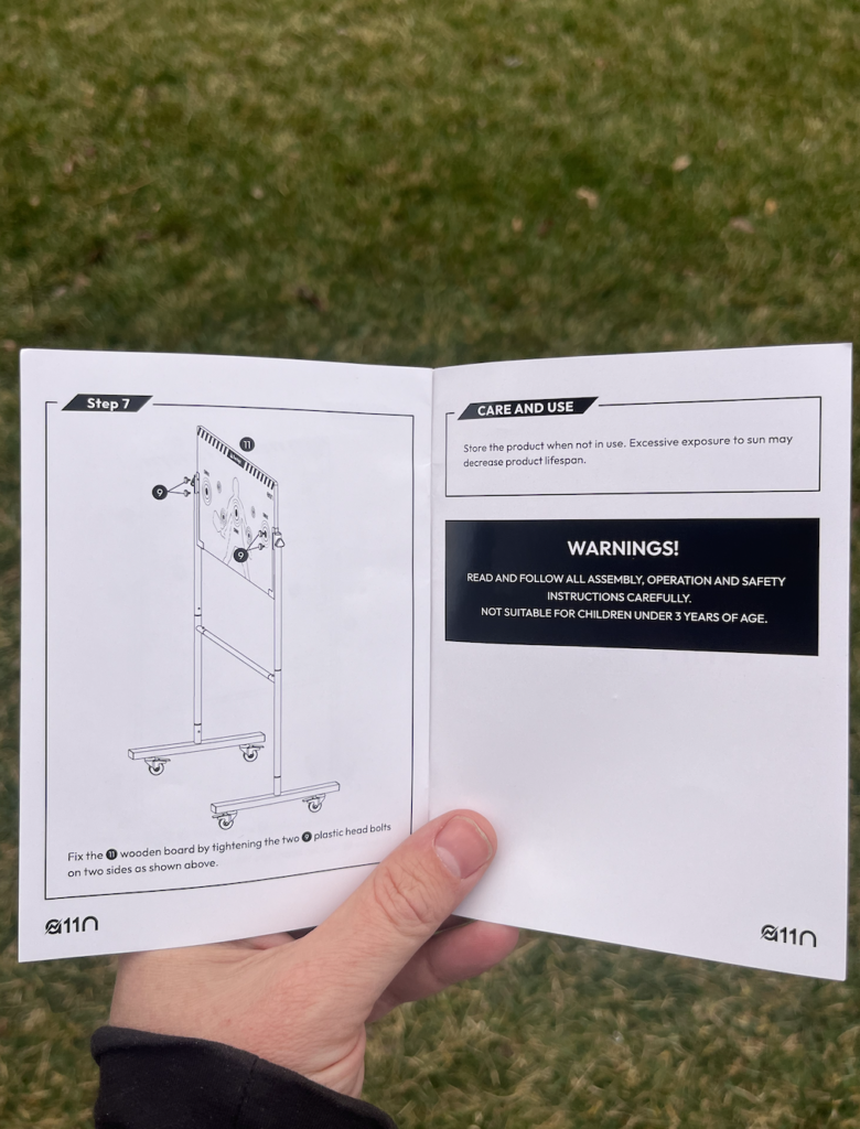 Picture of the A11n pickleball rebounder board training manual