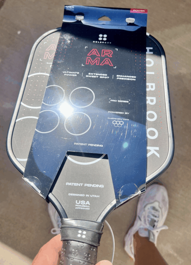Picture of the Holbrook Arma pickleball paddle back.
