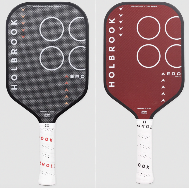 Picture of Aero T Metallic pickleball paddle next to Aero Kevlar T