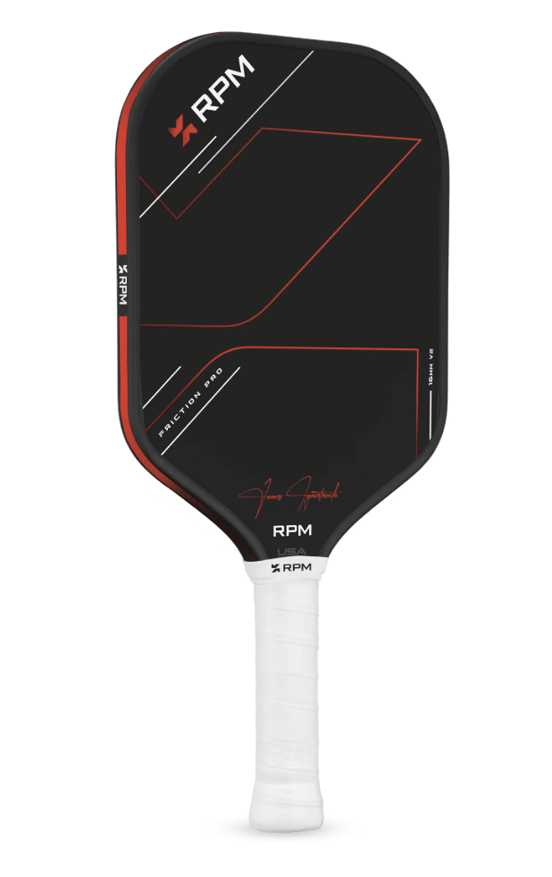 Picture of the RPM Friction Pro V2 Elongated pickleball paddle released in 2026.