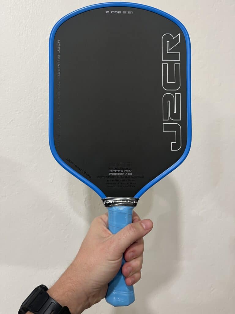 Picture of the Honolulu J2CR pickleball paddle face.